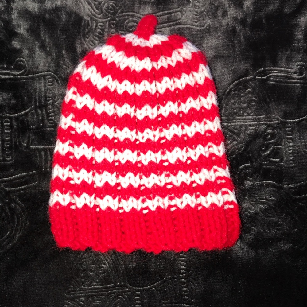 Red & White Crochet Hat Baby